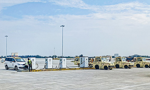 追日電氣200余臺充電樁進駐鄭州機場北貨運區